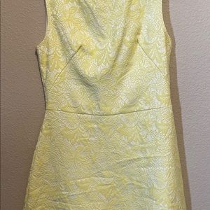 Lacy lemon yellow skater dress